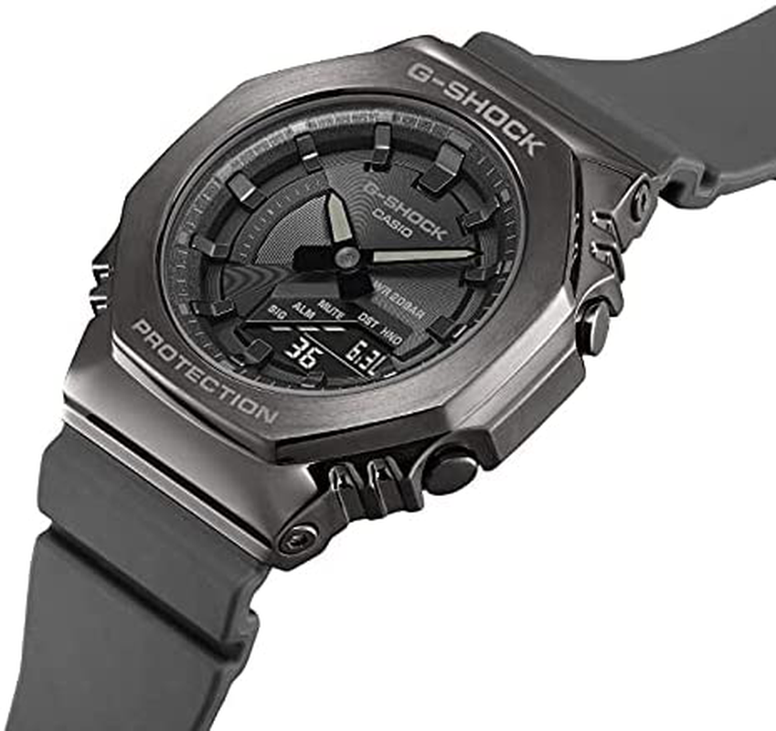 G Shock G ShockxA0 Analog Digital Dark Gray IP Stainless Steel Watch Black Resin Band