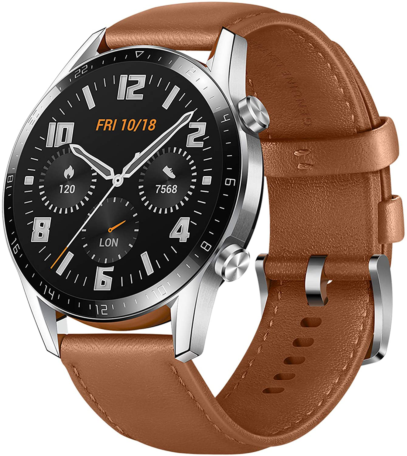 HUAWEI Watch GT 2 2019 Bluetooth SmartWatch, Longer Lasting 2 Weeks Battery Life, Waterproof, Compatible with iPhone and Android, 46mm No Warranty International Version (Pebble Brown)