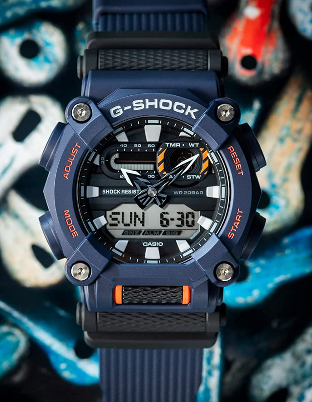 Men's Casio G-Shock Analog-Digital Blue Resin Watch GA900-2A