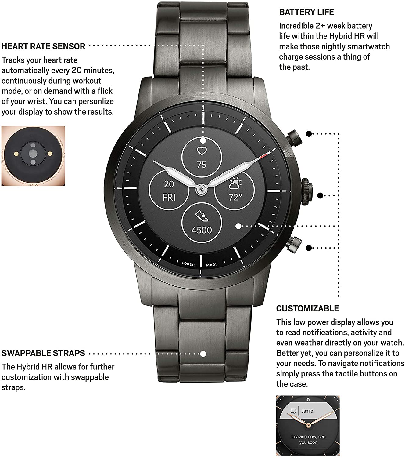Fossil Men's Hybrid HR Smart Watch