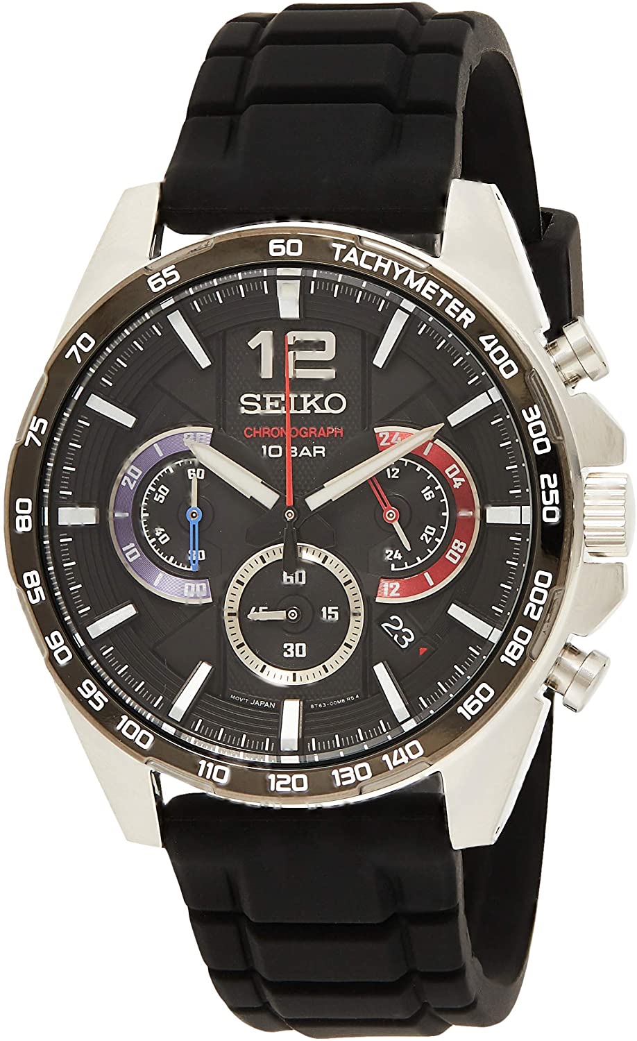 Seiko Men's Quartz Rubber Watch SSB347P1
