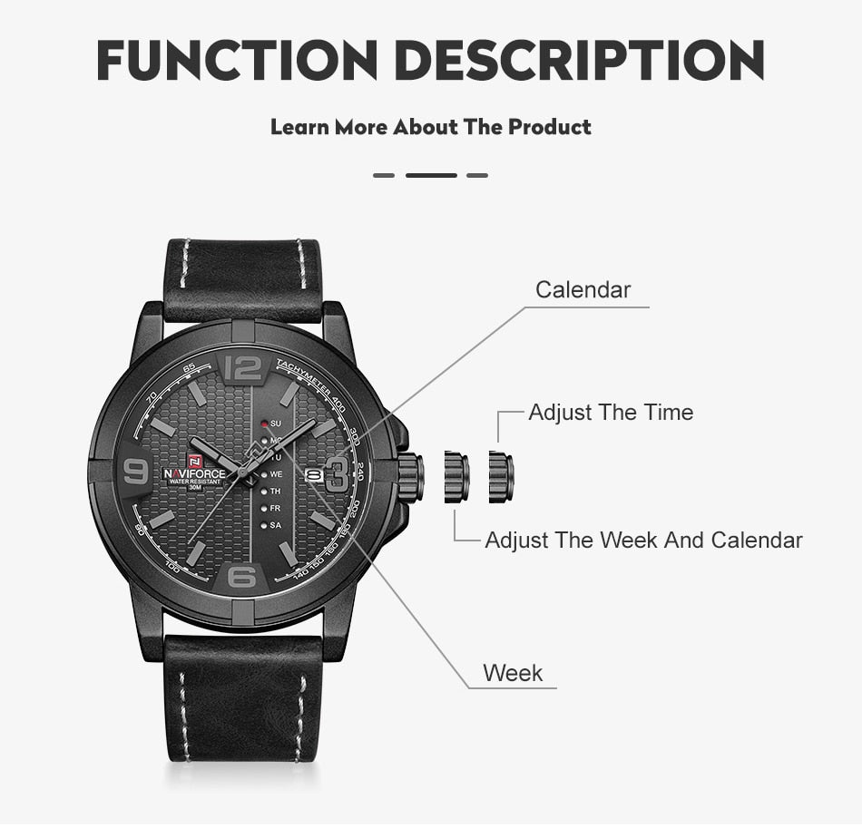 Men's Casual Leather Band Watch