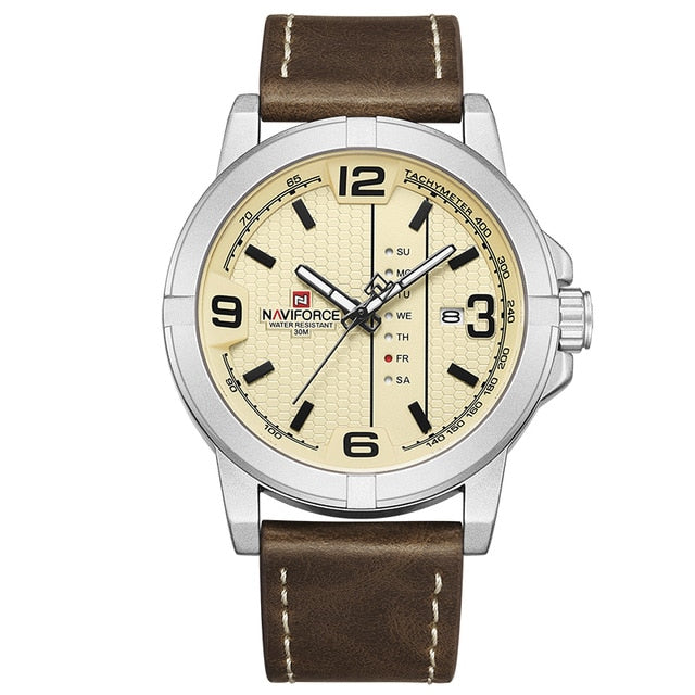 Men's Casual Leather Band Watch