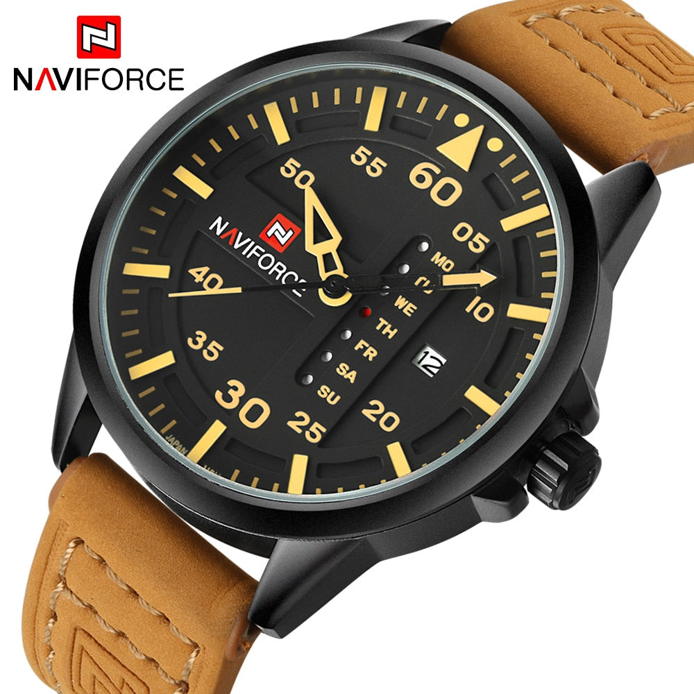 Men's Army/Sports Leather band Watch