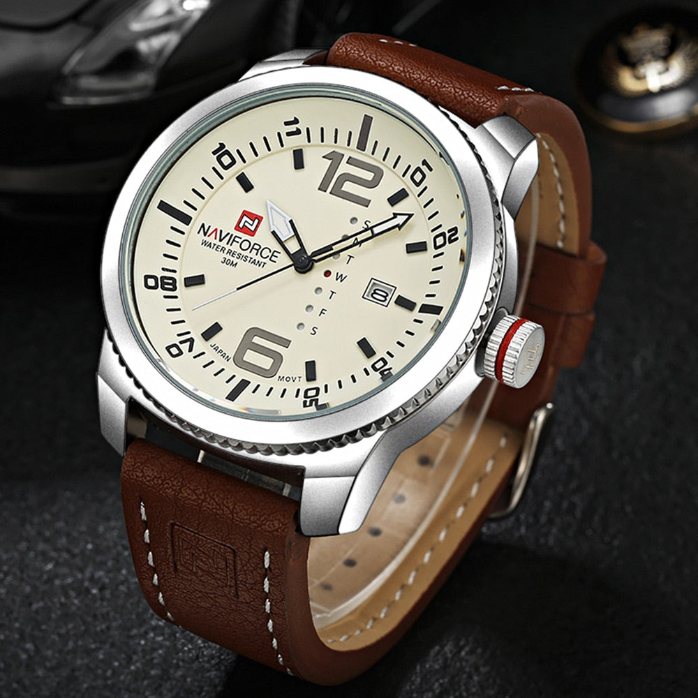 Men Casual Sports Leather Band Watch