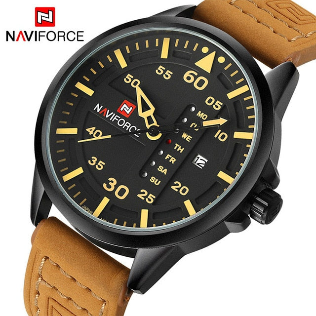 Men's Army/Sports Leather band Watch